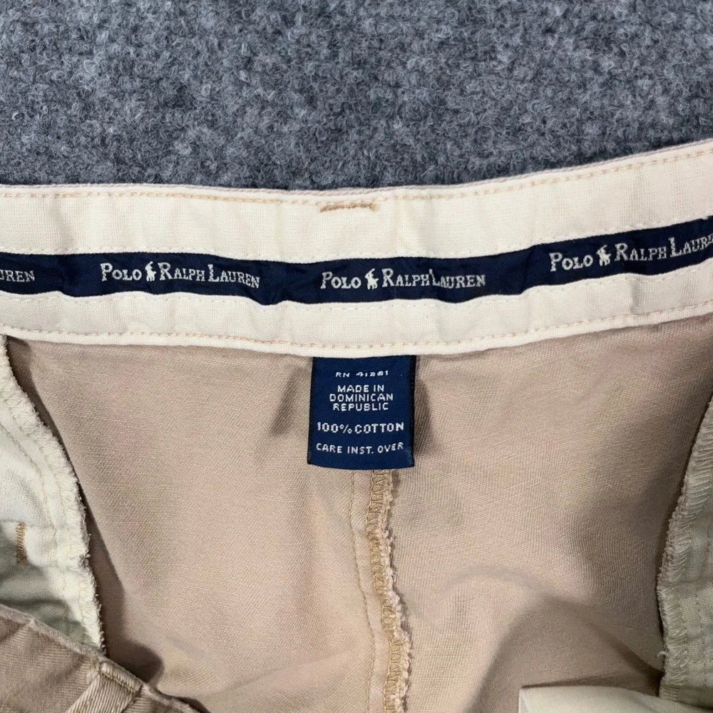 VTG Polo Ralph Lauren Polo Chinos Mens 38x32 Double Pleated Khaki Preppy Grandpa